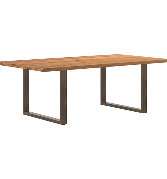 Esstisch mit Baumkanten 220x120x74 cm Massivholz Eiche Rechteck