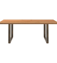 Esstisch mit Baumkanten 220x120x74 cm Massivholz Eiche Rechteck