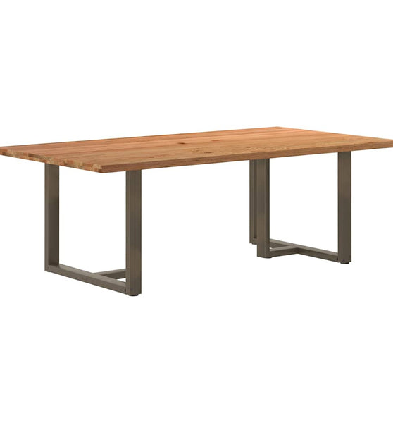 Esstisch mit Baumkanten 220x120x74 cm Massivholz Eiche Rechteck