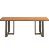 Esstisch mit Baumkanten 220x120x74 cm Massivholz Eiche Rechteck