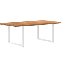 Esstisch mit Baumkanten 220x120x74 cm Massivholz Eiche Rechteck