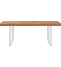 Esstisch mit Baumkanten 220x120x74 cm Massivholz Eiche Rechteck