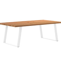 Esstisch mit Baumkanten 220x120x74 cm Massivholz Eiche Rechteck