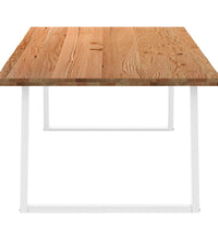 Esstisch mit Baumkanten 220x120x74 cm Massivholz Eiche Rechteck