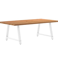 Esstisch mit Baumkanten 220x120x74 cm Massivholz Eiche Rechteck