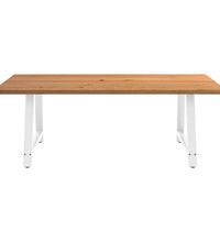 Esstisch mit Baumkanten 220x120x74 cm Massivholz Eiche Rechteck