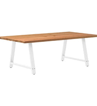 Esstisch mit Baumkanten 220x120x74 cm Massivholz Eiche Rechteck