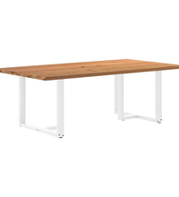 Esstisch mit Baumkanten 220x120x74 cm Massivholz Eiche Rechteck