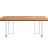 Esstisch mit Baumkanten 220x120x74 cm Massivholz Eiche Rechteck