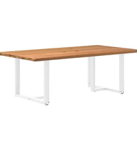 Esstisch mit Baumkanten 220x120x74 cm Massivholz Eiche Rechteck