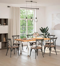 Esstisch mit Baumkanten 200x100x74 cm Massivholz Eiche Rechteck