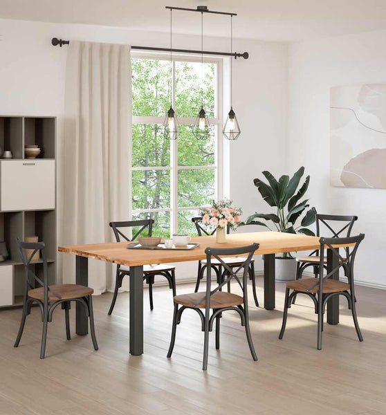 Esstisch Hellbraun 240x120x74 cm Massivholz Eiche Rechteckig