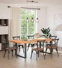 Esstisch Hellbraun 240x120x74 cm Massivholz Eiche Rechteckig