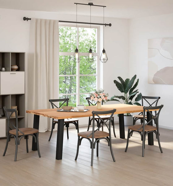 Esstisch Hellbraun 240x120x74 cm Massivholz Eiche Rechteckig