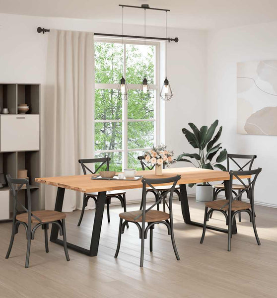 Esstisch Hellbraun 240x120x74 cm Massivholz Eiche Rechteckig