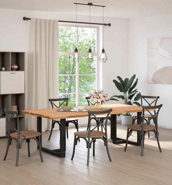 Esstisch Hellbraun 240x120x74 cm Massivholz Eiche Rechteckig