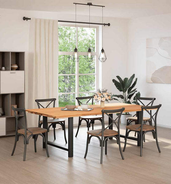 Esstisch Hellbraun 240x120x74 cm Massivholz Eiche Rechteckig