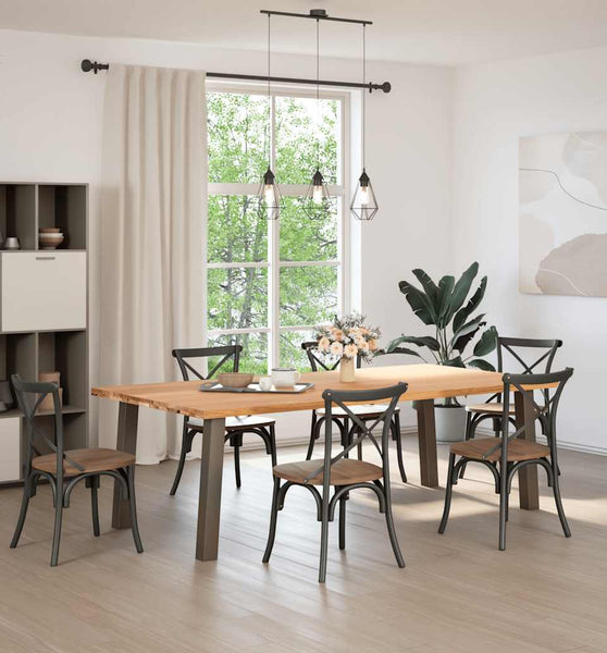 Esstisch Hellbraun 240x120x74 cm Massivholz Eiche Rechteckig