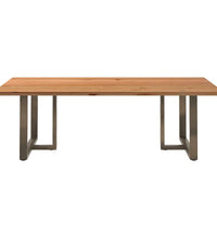 Esstisch Hellbraun 240x120x74 cm Massivholz Eiche Rechteckig