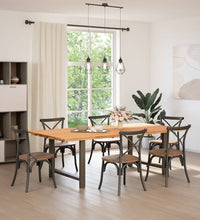 Esstisch Hellbraun 240x120x74 cm Massivholz Eiche Rechteckig