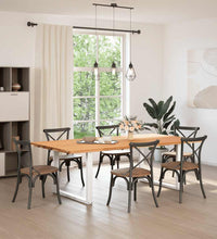 Esstisch Hellbraun 240x120x74 cm Massivholz Eiche Rechteckig