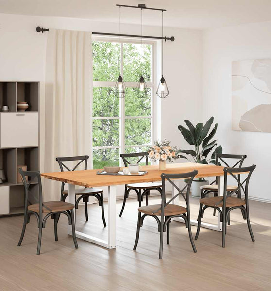 Esstisch Hellbraun 240x120x74 cm Massivholz Eiche Rechteckig