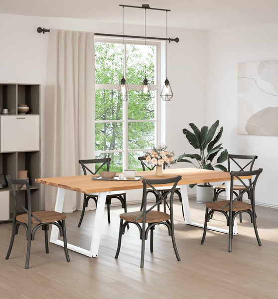 Esstisch Hellbraun 240x120x74 cm Massivholz Eiche Rechteckig