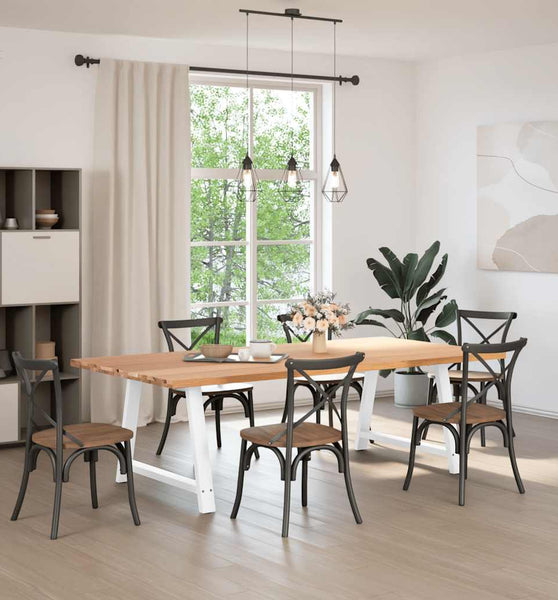 Esstisch Hellbraun 240x120x74 cm Massivholz Eiche Rechteckig