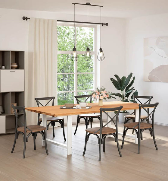 Esstisch Hellbraun 240x120x74 cm Massivholz Eiche Rechteckig