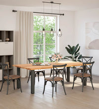 Esstisch Hellbraun 240x120x74 cm Massivholz Eiche Rechteckig