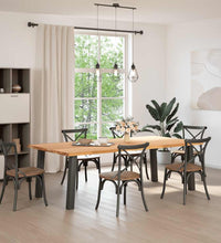 Esstisch Hellbraun 240x120x74 cm Massivholz Eiche Rechteckig