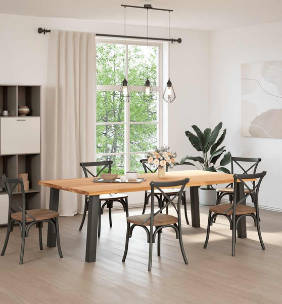 Esstisch Hellbraun 240x120x74 cm Massivholz Eiche Rechteckig