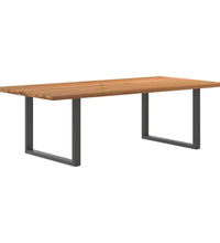 Esstisch mit Baumkanten 240x120x74 cm Massivholz Eiche Rechteck