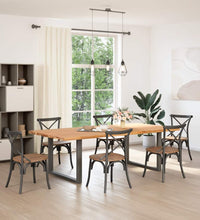 Esstisch mit Baumkanten 240x120x74 cm Massivholz Eiche Rechteck