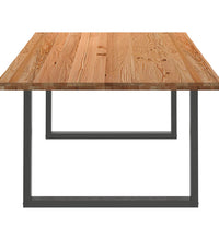 Esstisch mit Baumkanten 240x120x74 cm Massivholz Eiche Rechteck