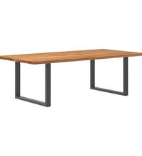 Esstisch mit Baumkanten 240x120x74 cm Massivholz Eiche Rechteck