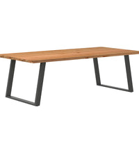 Esstisch mit Baumkanten 240x120x74 cm Massivholz Eiche Rechteck