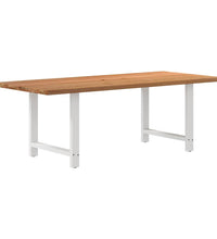 Esstisch mit Baumkanten 220x100x74 cm Massivholz Eiche Rechteck