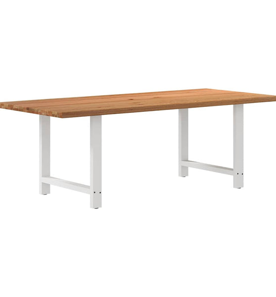 Esstisch mit Baumkanten 220x100x74 cm Massivholz Eiche Rechteck