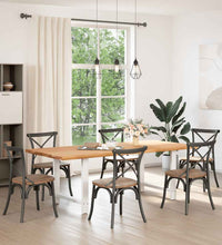 Esstisch mit Baumkanten 220x100x74 cm Massivholz Eiche Rechteck