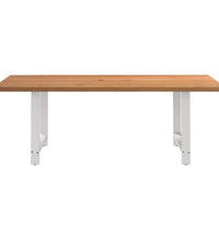 Esstisch mit Baumkanten 220x100x74 cm Massivholz Eiche Rechteck