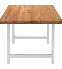 Esstisch mit Baumkanten 220x100x74 cm Massivholz Eiche Rechteck