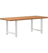 Esstisch mit Baumkanten 220x100x74 cm Massivholz Eiche Rechteck