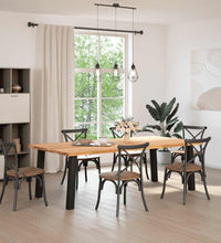 Esstisch Hellbraun 240x120x74 cm Massivholz Eiche Rechteckig