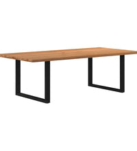 Esstisch mit Baumkanten 240x120x74 cm Massivholz Eiche Rechteck