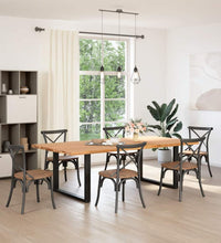 Esstisch mit Baumkanten 240x120x74 cm Massivholz Eiche Rechteck