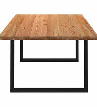 Esstisch mit Baumkanten 240x120x74 cm Massivholz Eiche Rechteck