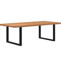 Esstisch mit Baumkanten 240x120x74 cm Massivholz Eiche Rechteck