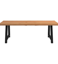 Esstisch mit Baumkanten 240x120x74 cm Massivholz Eiche Rechteck