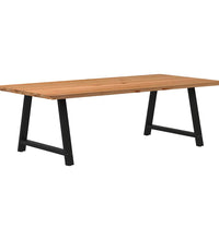 Esstisch mit Baumkanten 240x120x74 cm Massivholz Eiche Rechteck